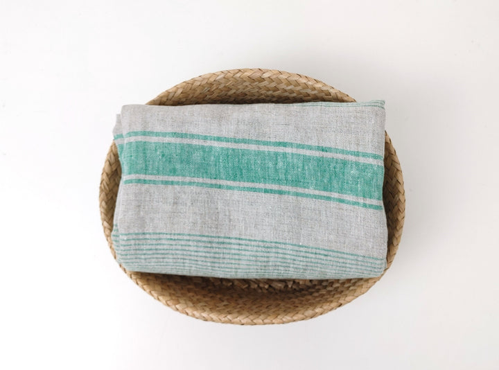 100% Linen Fabric – Yarn-Dyed Horizontal Stripes, Medium Weight, Pre-Washed (7370 / 7488 / 7489)