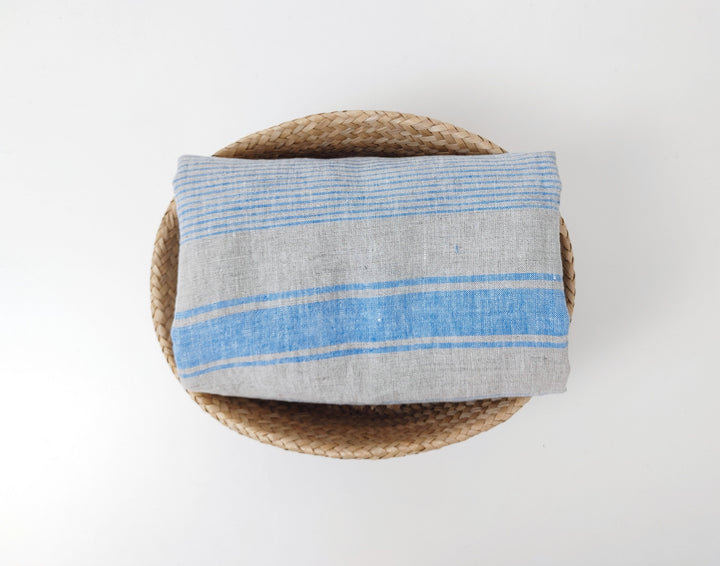 100% Linen Fabric – Yarn-Dyed Horizontal Stripes, Medium Weight, Pre-Washed (7370 / 7488 / 7489)