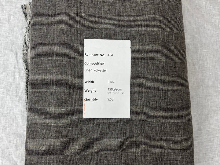 Remnant Fabric #454 - Linen Polyester - 9.5y