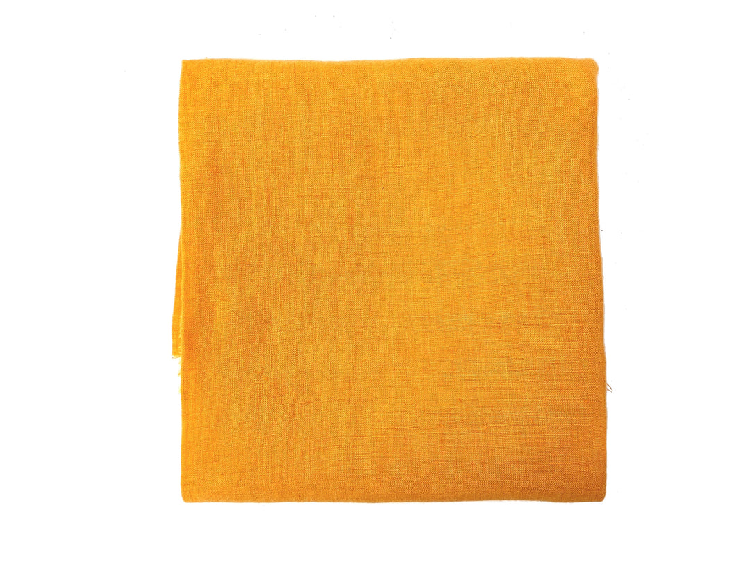 100% Linen Soft&Crisp Fabric 21s Vintage Chambray Mustard 7539
