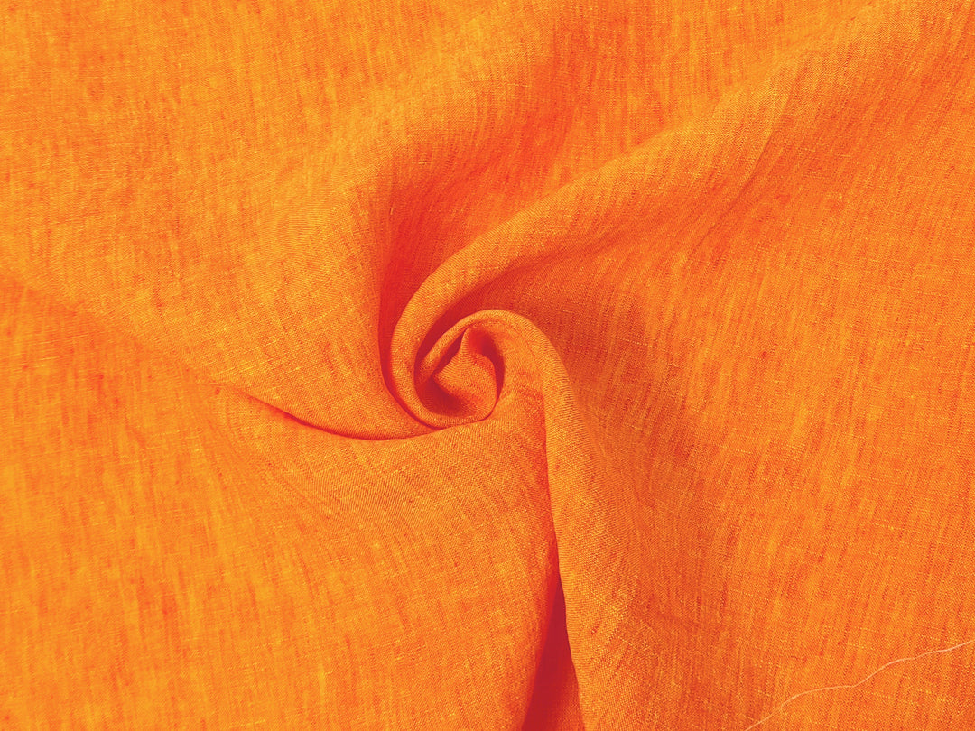 100% Linen Soft&Crisp Fabric 21s Vintage Chambray Orange 7926
