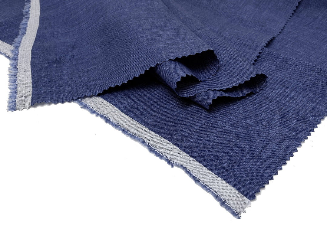 100% Linen Vintage Dyed Delave Fabric – Fine 21s Yarn, Pre-Washed, Light Weight Violet(dark) 6372