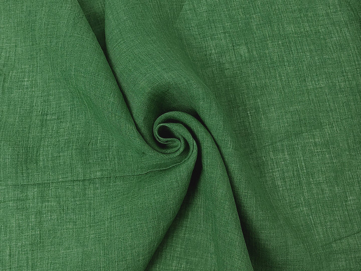 100% Linen Soft&Crisp Fabric 21s Vintage Chambray Green(dark) 7541