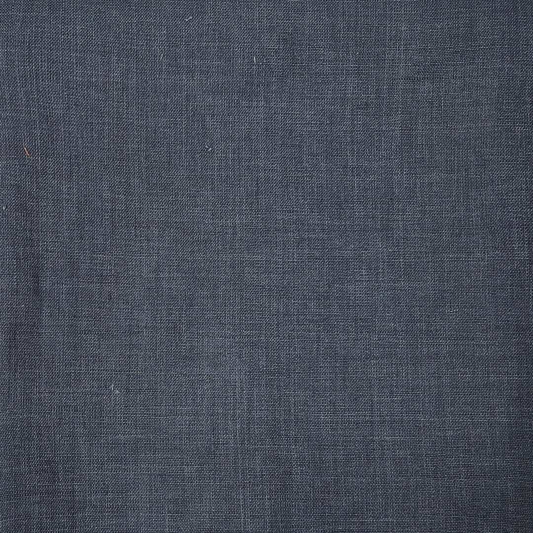 100% Linen Vintage Dyed Delave Fabric – Fine 21s Yarn, Pre-Washed, Light Weight Navy(dark) 6782