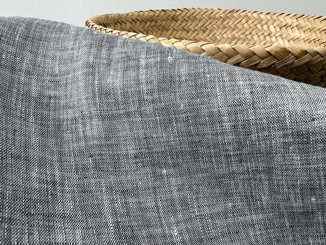Grey Color 100% Linen Chambray Fabric 8487 | Pre-Washed Soft Touch | 44"