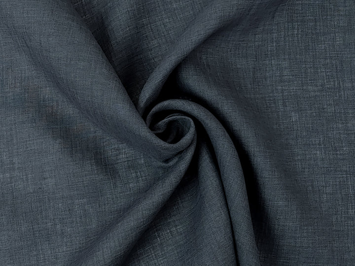 100% Linen Vintage Dyed Delave Fabric – Fine 21s Yarn, Pre-Washed, Light Weight Navy(dark) 6782