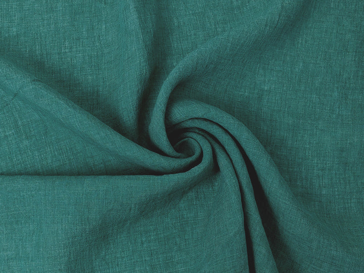 100% Linen Soft&Crisp Fabric 21s Vintage Chambray Teal 6855