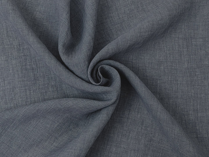 100% Linen Soft&Crisp Fabric 21s Vintage Chambray Gray(medium) 6857