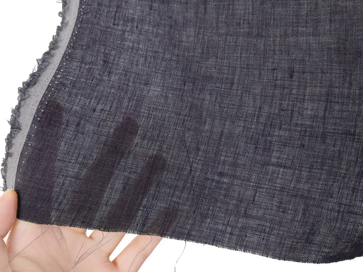 100% Linen Soft&Crisp Fabric 21s Vintage Chambray Grey(melange) 7675