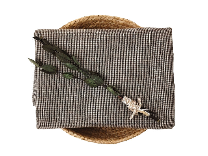 Linen Rayon Blend Fabric - Micro Gingham Check, Soft Touch, Plain Weave 8049 8050 8051