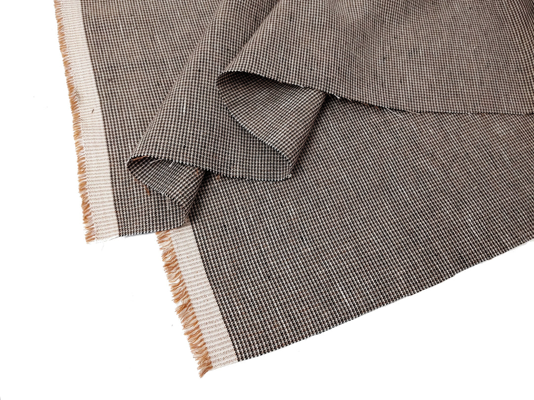 Linen Rayon Blend Fabric - Micro Gingham Check, Soft Touch, Plain Weave 8049 8050 8051