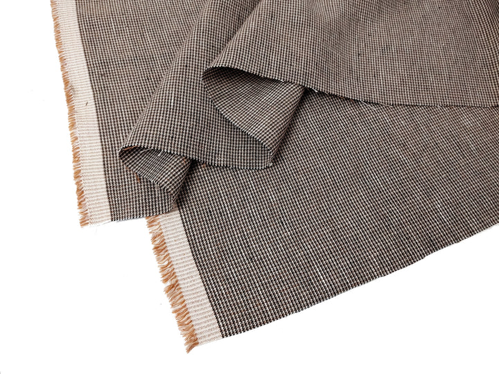 Linen Rayon Blend Fabric - Micro Gingham Check, Soft Touch, Plain Weave 8049 8050 8051