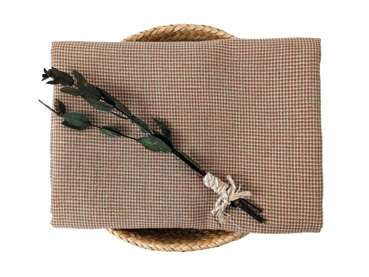 Linen Rayon Blend Fabric - Micro Gingham Check, Soft Touch, Plain Weave 8049 8050 8051