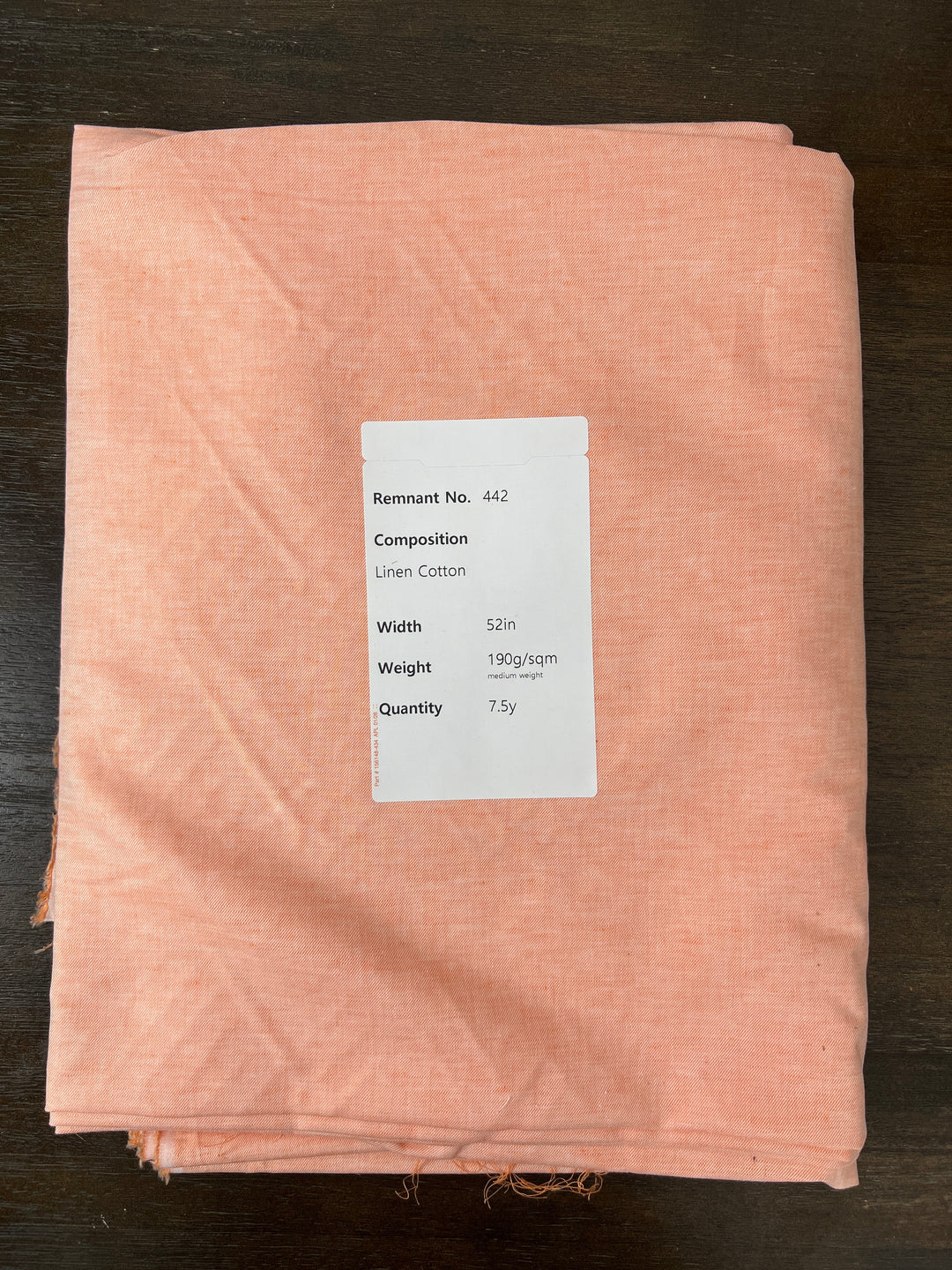 Remnant Fabric #442 - Linen Cotton  - 7.5y