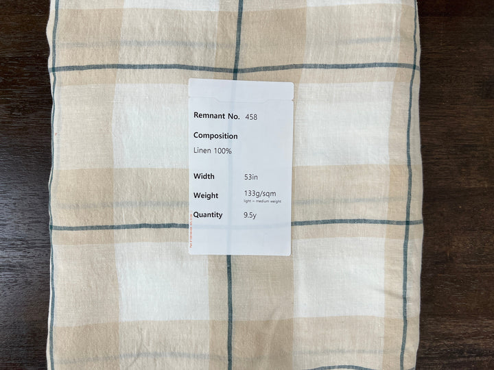 Remnant Fabric #458 - Linen 100% - 9.5y