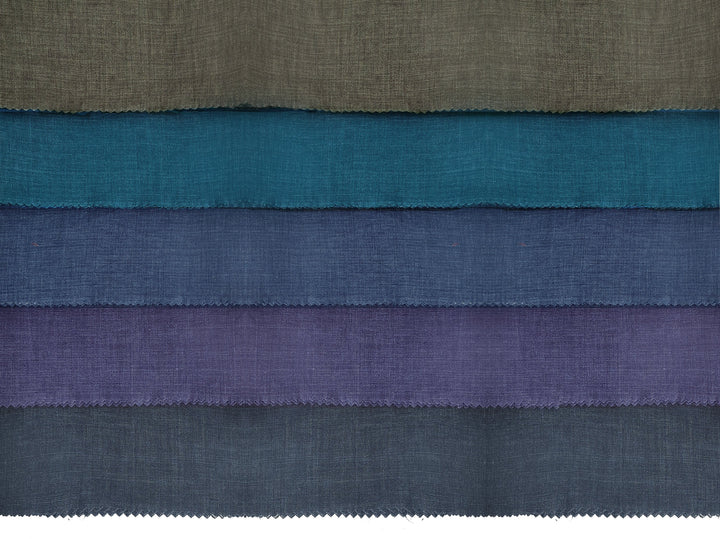 100% Linen Vintage Dyed Delave Fabric – Fine 21s Yarn, Pre-Washed, Light Weight Khaki(dark) 7119