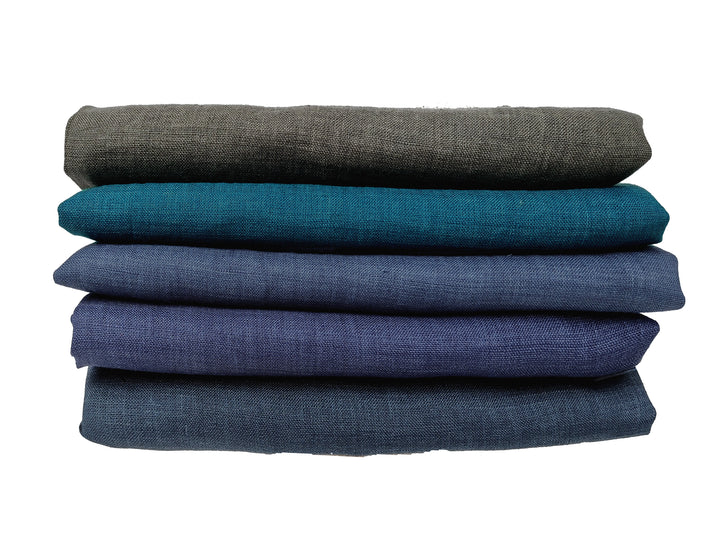 100% Linen Vintage Dyed Delave Fabric – Fine 21s Yarn, Pre-Washed, Light Weight Khaki(dark) 7119
