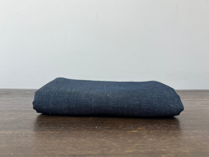 Dark Navy Denim-Look Linen Cotton Fabric 8348 | Dual-Sided Twill | 52"