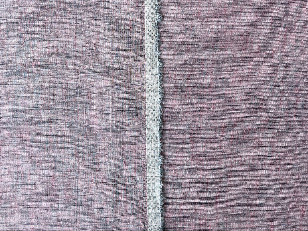 100% Linen Vintage Dyed Delave Fabric – Fine 21s Yarn, Pre-Washed, Light Weight Pink 7127