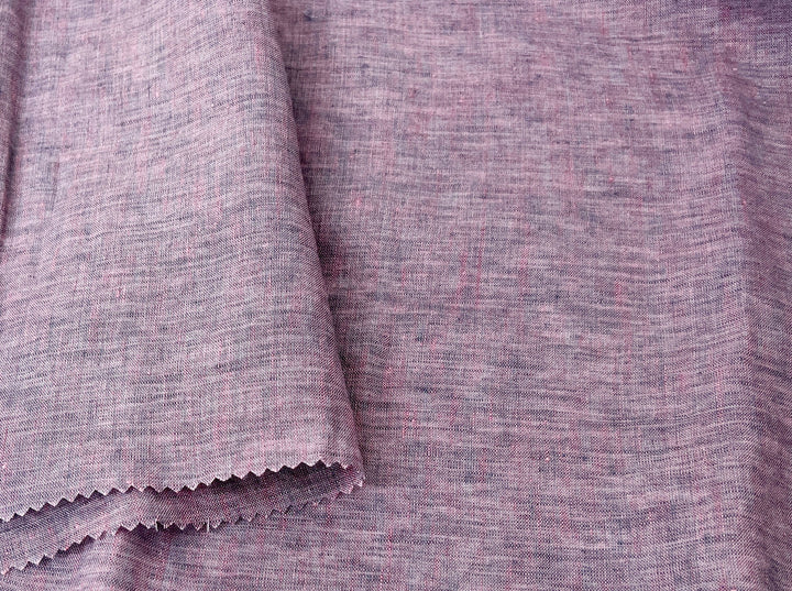 100% Linen Vintage Dyed Delave Fabric – Fine 21s Yarn, Pre-Washed, Light Weight Pink 7127