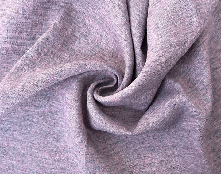 100% Linen Vintage Dyed Delave Fabric – Fine 21s Yarn, Pre-Washed, Light Weight Pink 7127