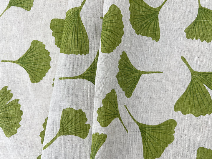 Morning Calm Ginkgo: 100% Linen Fabric 7912 8194 8195