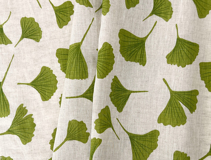 Morning Calm Ginkgo: 100% Linen Fabric 7912 8194 8195