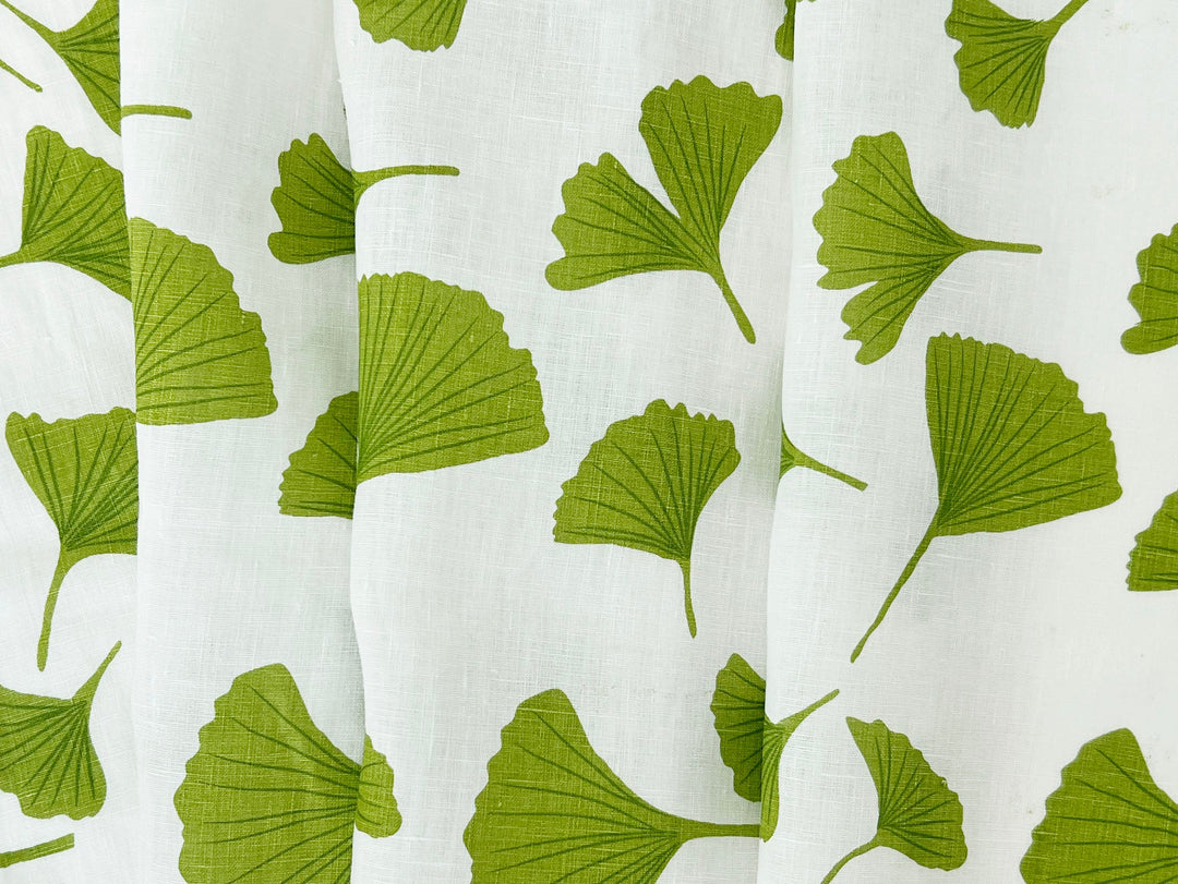 Morning Calm Ginkgo: 100% Linen Fabric 7912 8194 8195