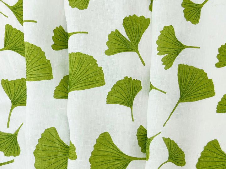 Morning Calm Ginkgo: 100% Linen Fabric 7912 8194 8195