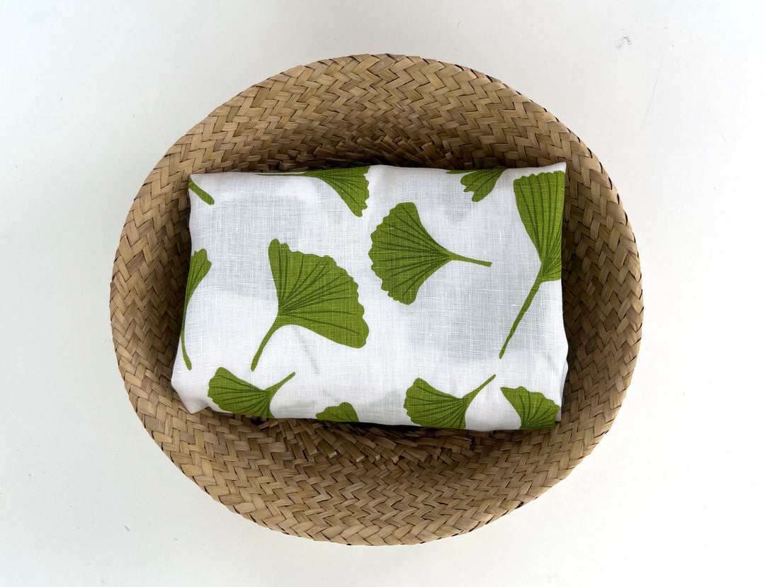 Morning Calm Ginkgo: 100% Linen Fabric 7912 8194 8195