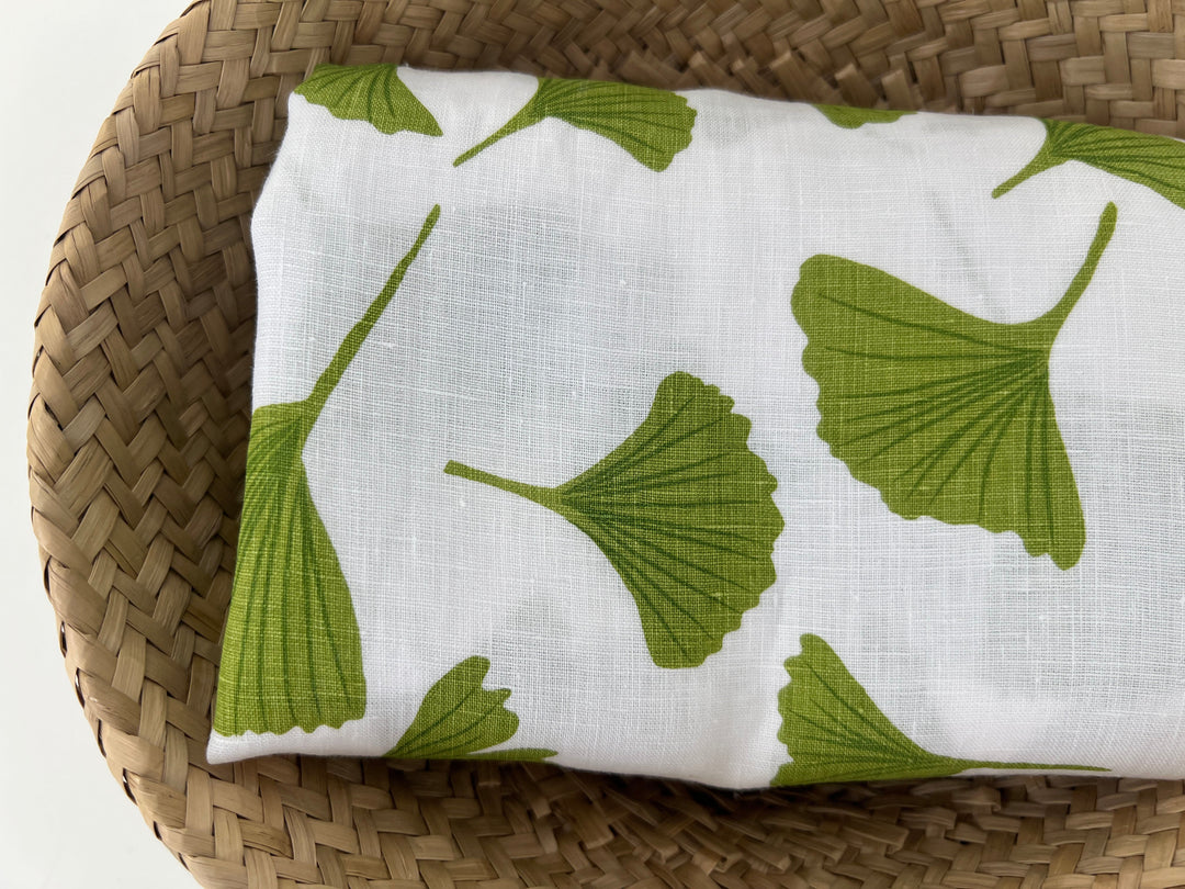 Morning Calm Ginkgo: 100% Linen Fabric 7912 8194 8195