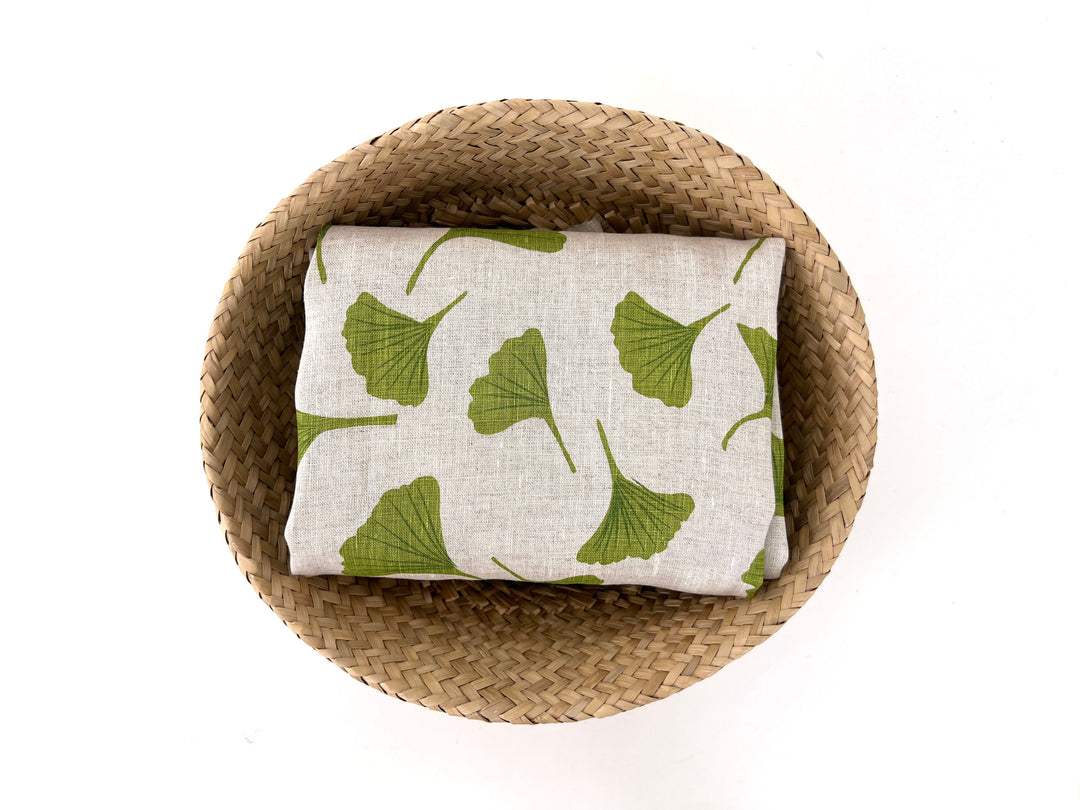 Morning Calm Ginkgo: 100% Linen Fabric 7912 8194 8195