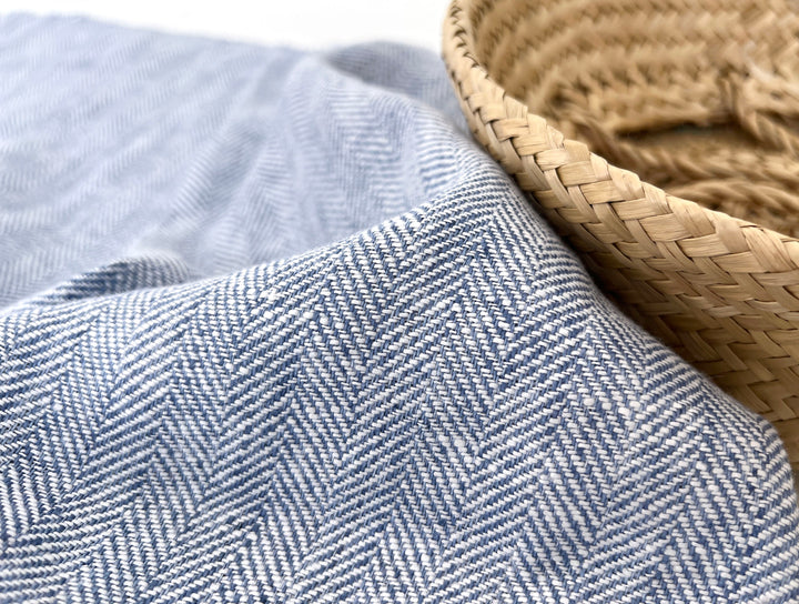 100% Linen Herringbone Twill Fabric Heavy Weight 7546 7547 7743 8152
