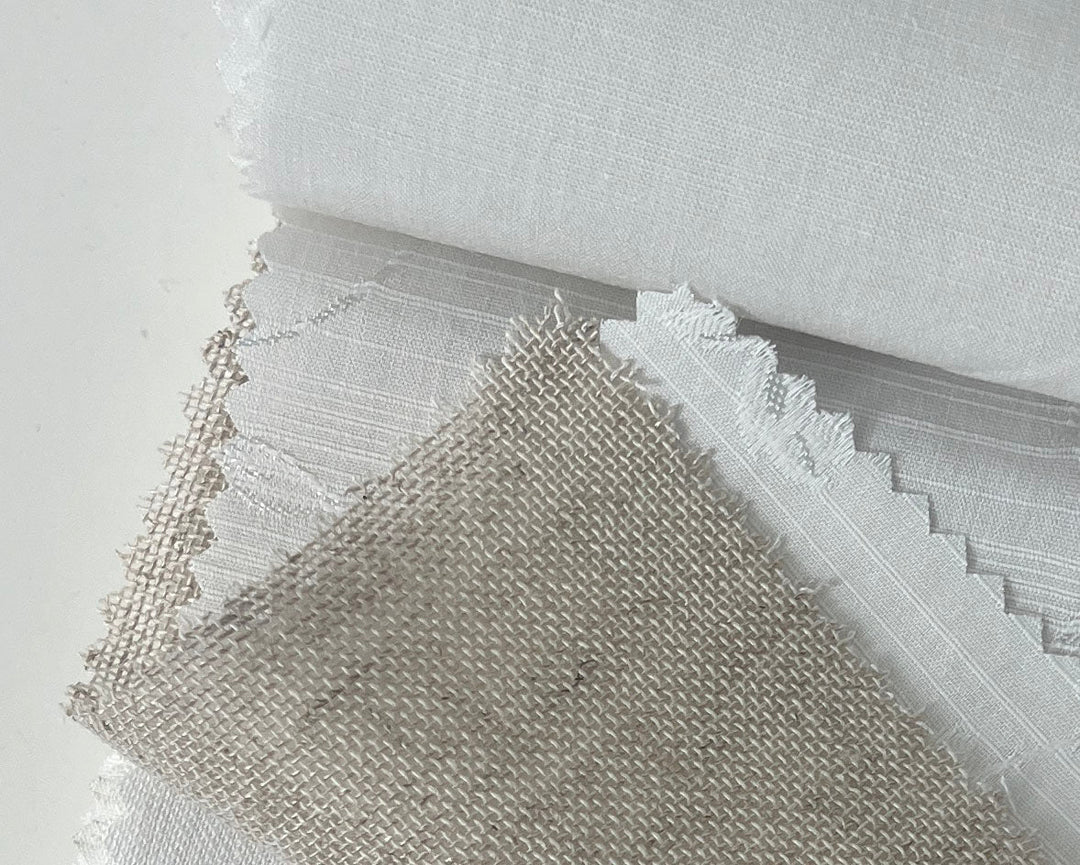 L3 Swatch Collection – 62 Linen Blend Swatches in White & Natural Tones