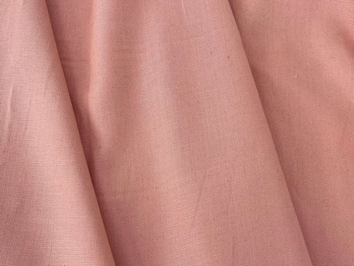 100% Linen Fabric in Peach – Solid Color, Medium to Heavy Weight, Pre-Washed, 8235