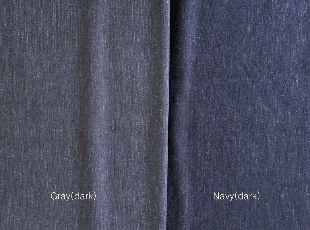 Linen Rayon Spandex Fabric – Great Drape & Comfort Stretch, Dark Navy & Grey 8162 8163