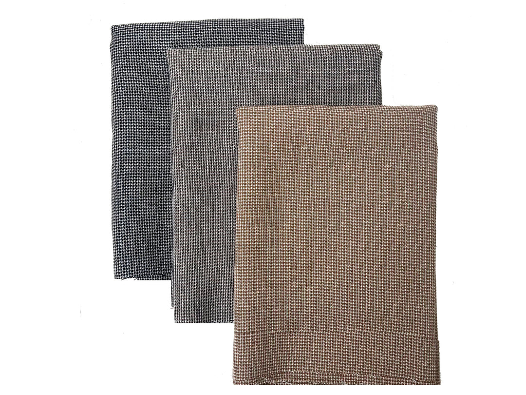 Linen Rayon Blend Fabric - Micro Gingham Check, Soft Touch, Plain Weave 8049 8050 8051