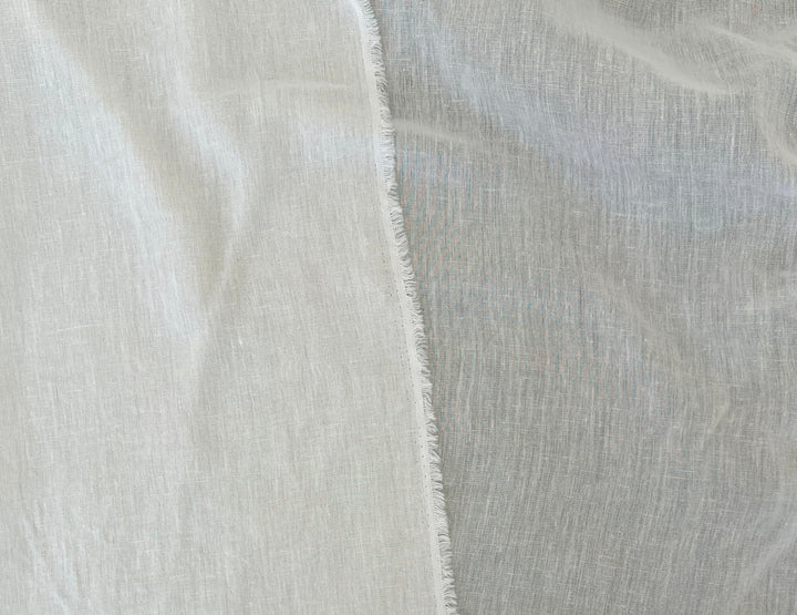 White Linen Rayon Fabric – Ultra Lightweight, Gauze Texture, 46” Wide 3226