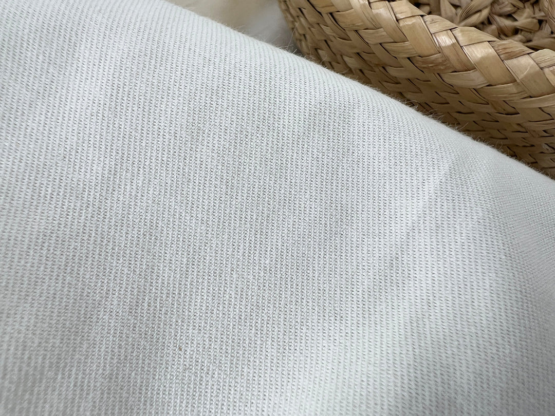 Paper Yarn Cotton Stretch Twill Fabric | Ivory White | Comfort Stretch