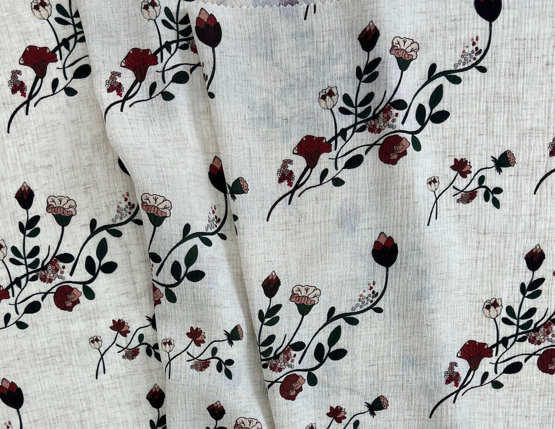 Lamp Light - Linen Rayon Print Fabric, Design by Madeline, Madswick Studio, 8226