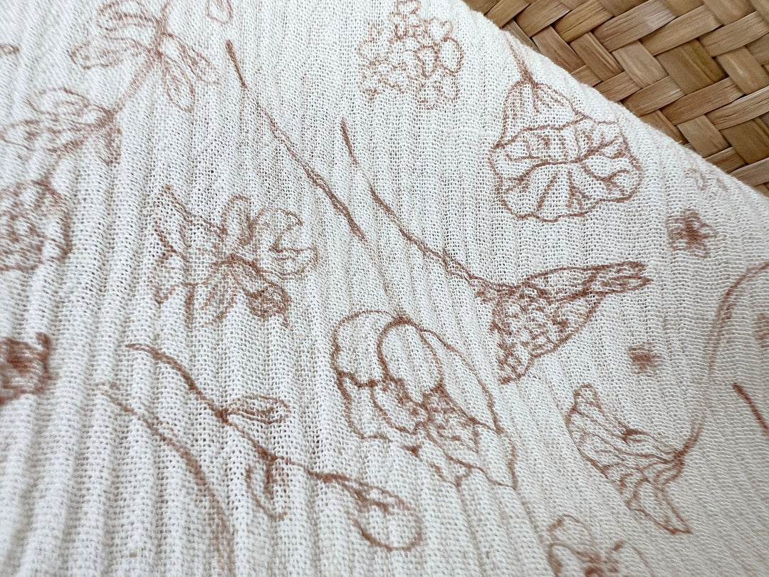 Birds of a Feather, Linen Rayon Print Fabric, Design by Madeline, Madswick Studio, 8222 8223 8224 8225