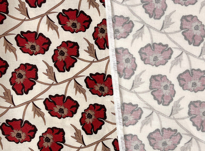 Drifting on the Vineyard – Ramie Cotton Satin Weave Fabric, Design by Madeline, Madswick Studio, 8229 8230 8231