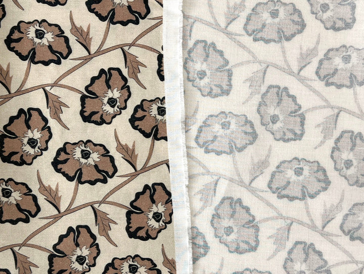 Drifting on the Vineyard – Ramie Cotton Satin Weave Fabric, Design by Madeline, Madswick Studio, 8229 8230 8231