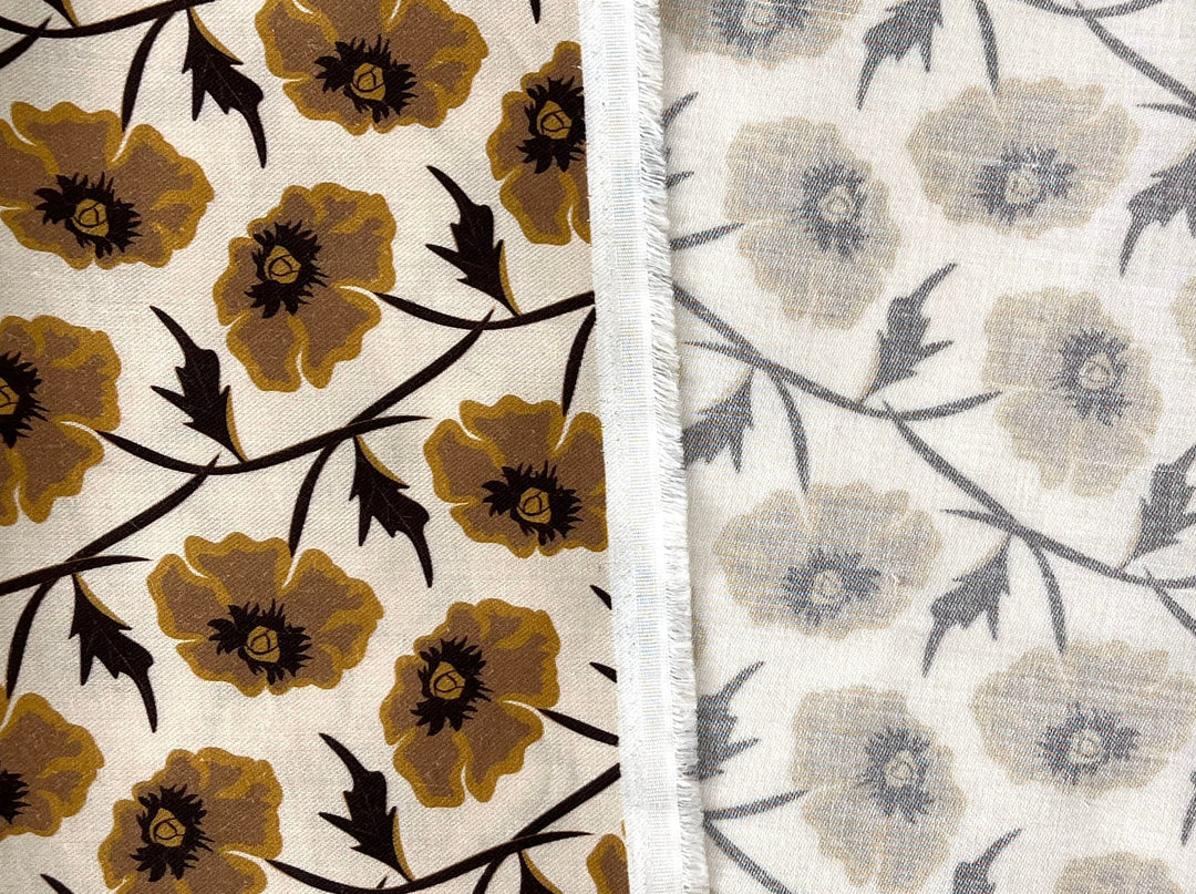 Drifting on the Vineyard – Ramie Cotton Satin Weave Fabric, Design by Madeline, Madswick Studio, 8229 8230 8231