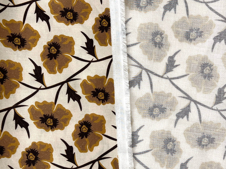 Drifting on the Vineyard – Ramie Cotton Satin Weave Fabric, Design by Madeline, Madswick Studio, 8229 8230 8231