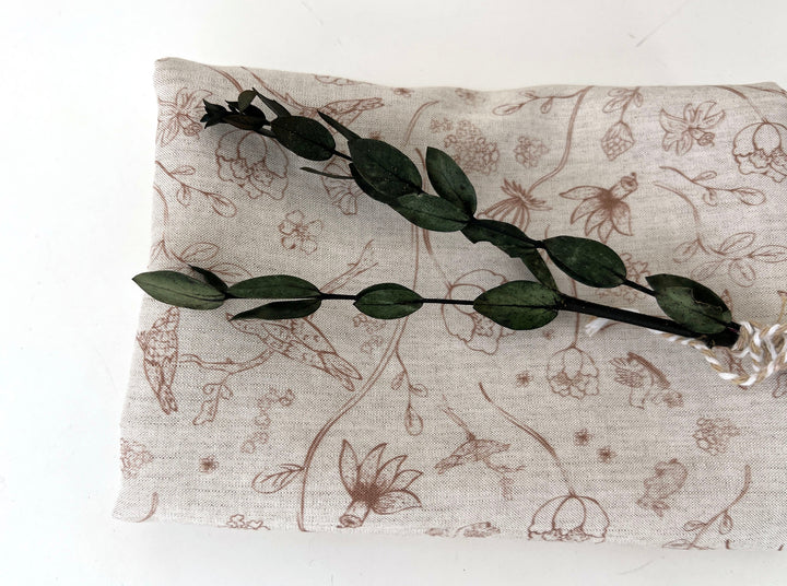 Birds of a Feather, Linen Rayon Silk Print Fabric, Design by Madeline, Madswick Studio, 8227 8228