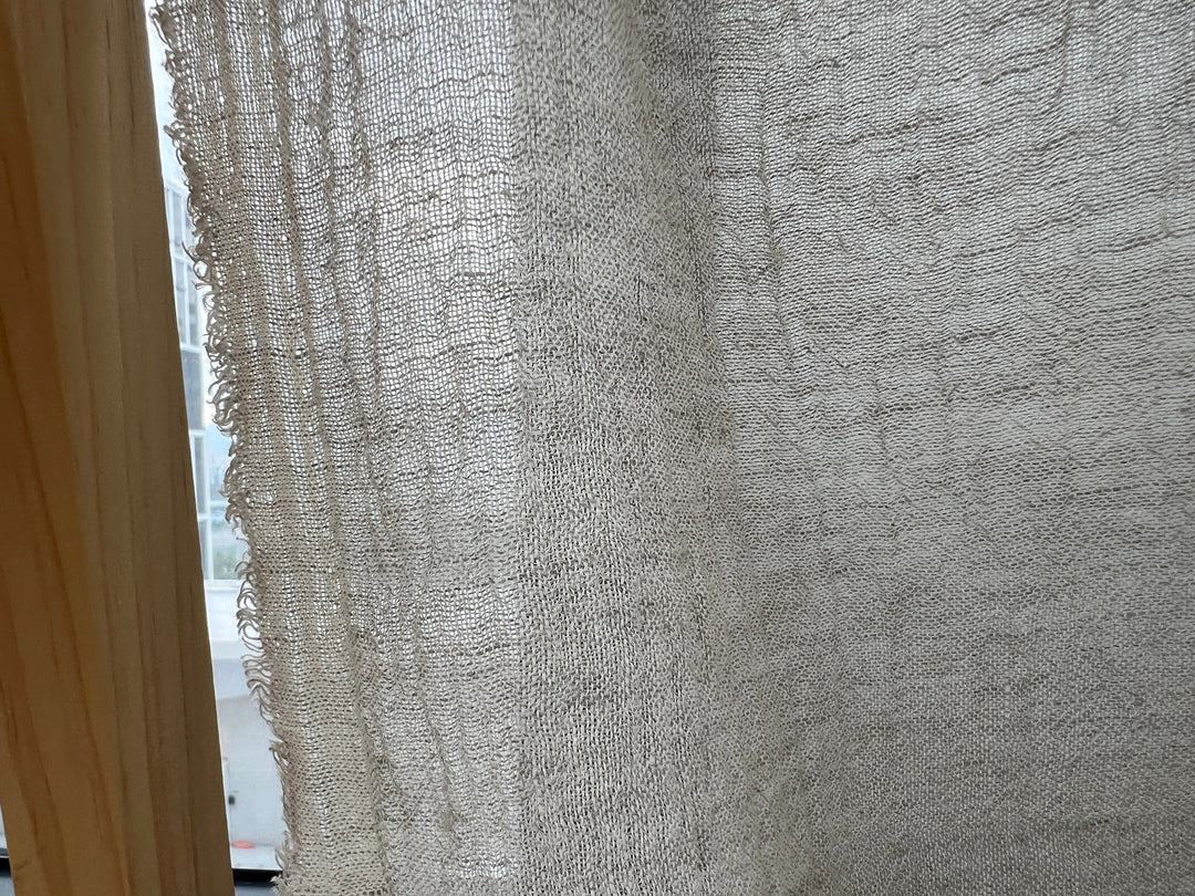 Pure Linen Slight Wrinkle-Effect Fabric - High-Twist Yarn, Low Density 6554 6242