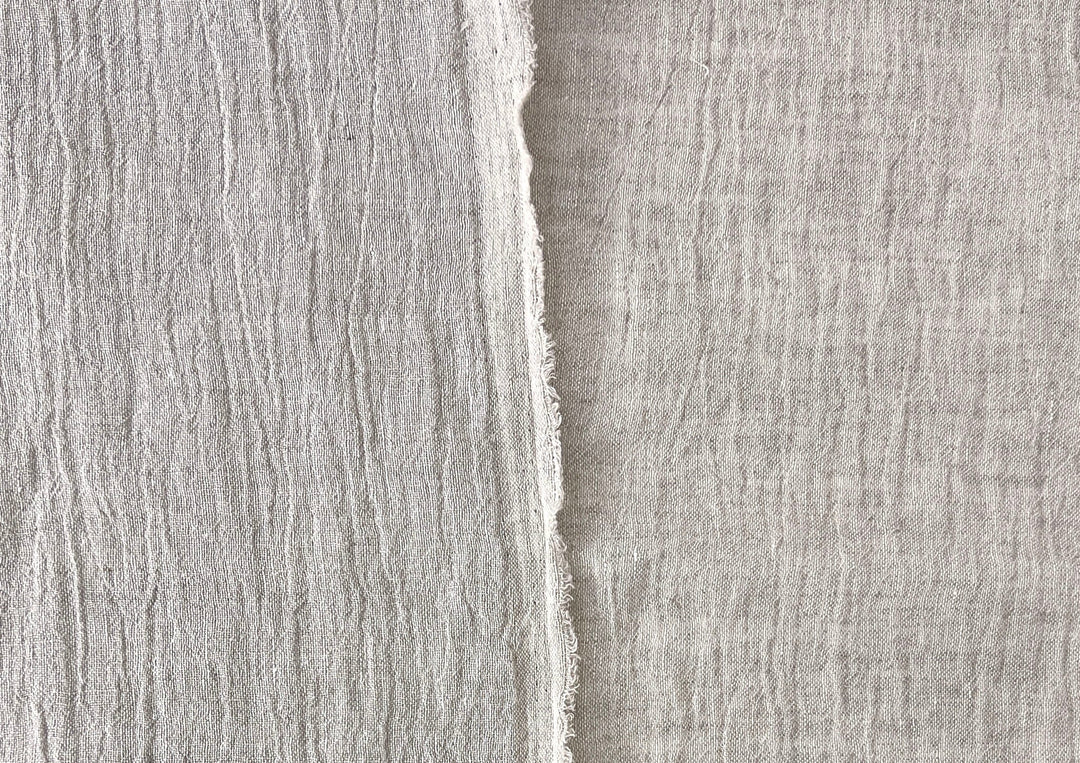 Pure Linen Slight Wrinkle-Effect Fabric - High-Twist Yarn, Low Density 6554 6242