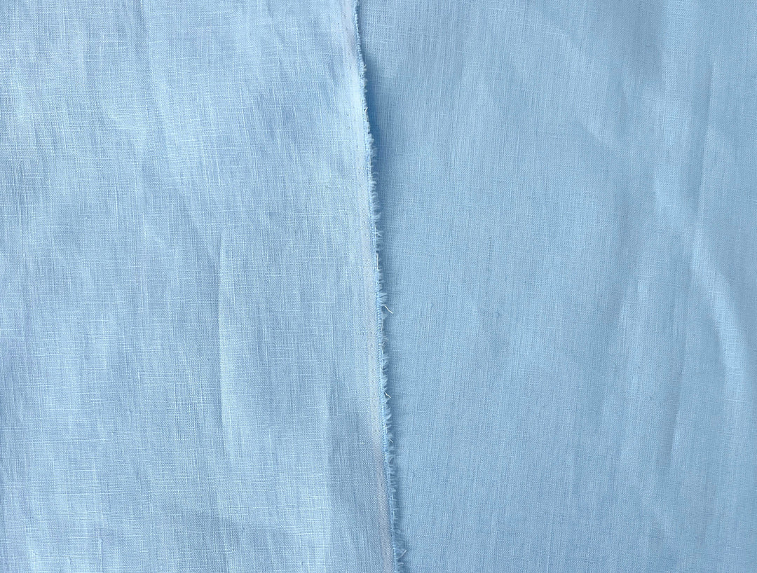 100% Linen Fabric – Sky Blue, Plain Weave, Light–Medium Weight 2551 3462