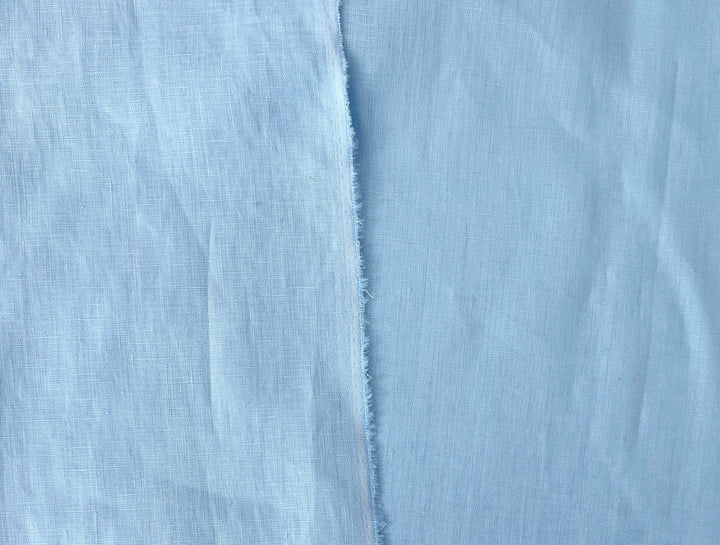 100% Linen Fabric – Sky Blue, Plain Weave, Light–Medium Weight 2551 3462